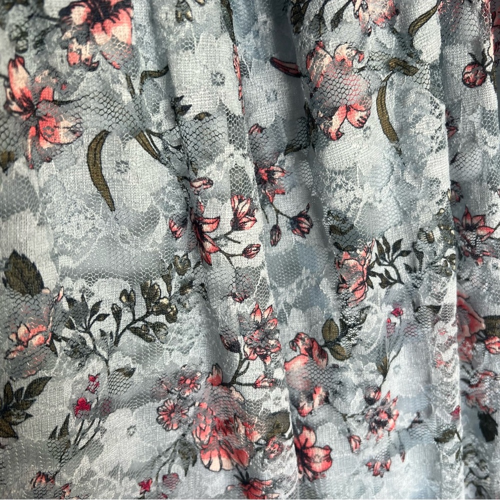 NO BOUNDARIES Blue Floral Lace High Low Dress Junior Large - Picture 8 of 8